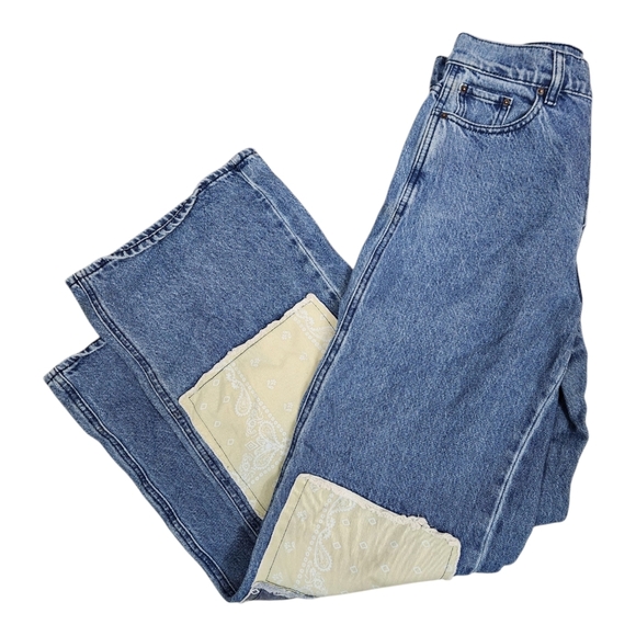 PacSun Bandana Patch High Waisted Baggy Jeans Size 27 - Picture 5 of 8